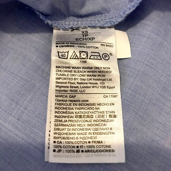 Gap Poplin oversize cocoon shirt light blue XS - Picture 8 of 8